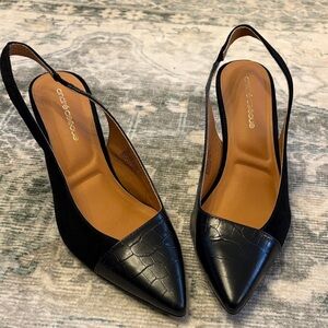Andre Assous Croc-Embossed Slingback Heels *worn once*